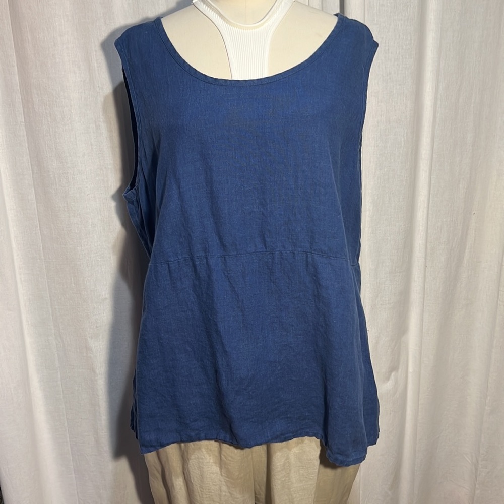 FLAX royal blue sleeveless tunic